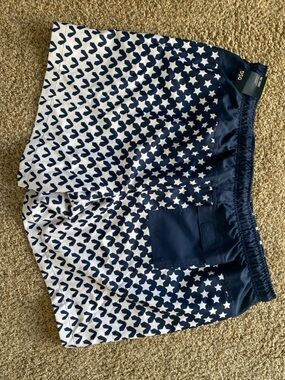 DSG Navy and White Star Athletic Shorts with Mesh Lining XXL